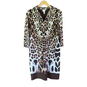 Chico’s leopard print brown black woman’s size 1 dress relaxed fit